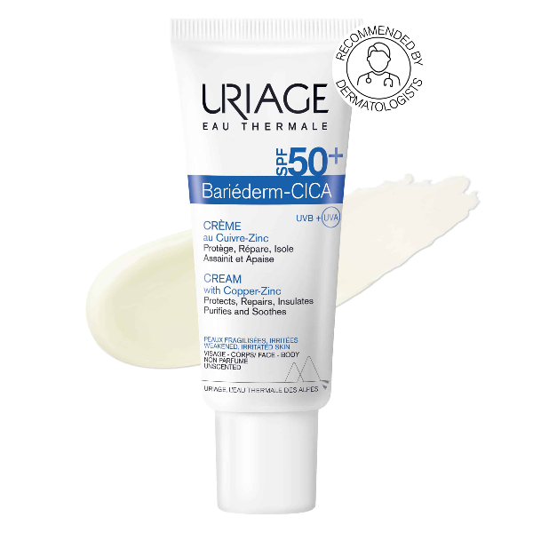 Uriage Bariederm Cica Αναπλαστική Κρέμα για το Ευαίσθητο και Ερεθισμένο Δέρμα Spf50+ 40 ml