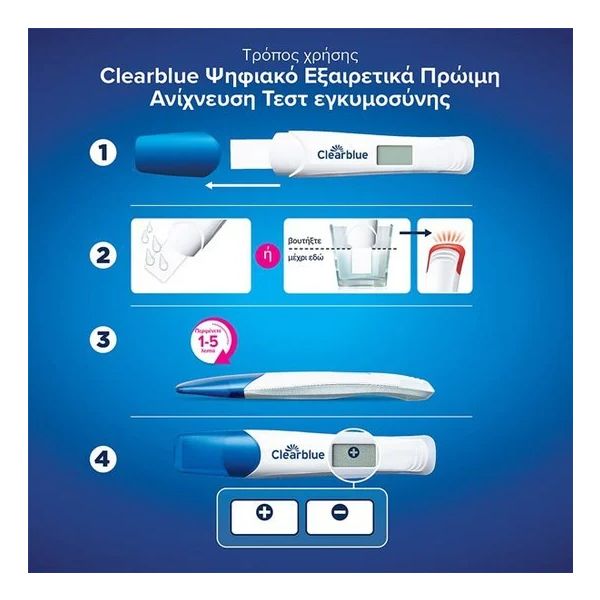 Clearblue Ψηφιακό Τεστ Εγκυμοσύνης Πρώιμης Ανίχνευσης 1 τμχ