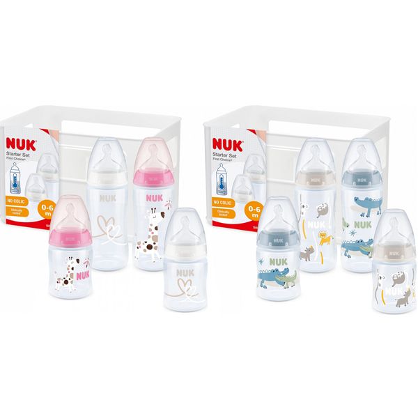 Nuk First Choice+ Set Πλαστικά Μπιμπερό με Δείκτη Ελεγχου Θερμοκρασίας 4 τμχ