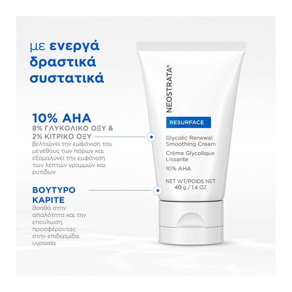 Neostrata Resurface Glycolic Renewal Smoothing Cream Ενυδατική Κρέμα με Γλυκολικό Οξύ 40 gr