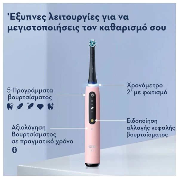 Oral-B iO Series 5 Pink Hλεκτρική Επαναφορτιζόμενη Οδοντόβουρτσα
