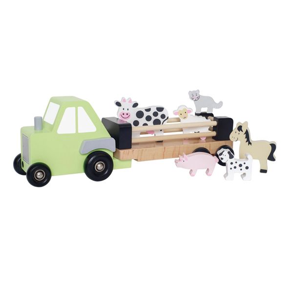 Jabadabado Farm Tractor Ξύλινο Φορτηγάκι Μεταφοράς Ζώων 18m+