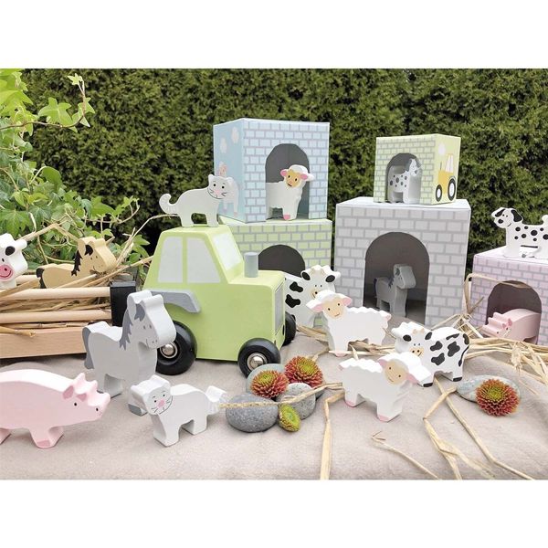Jabadabado Farm Tractor Ξύλινο Φορτηγάκι Μεταφοράς Ζώων 18m+