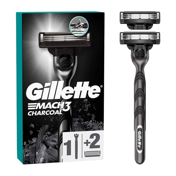 Gillette Mach 3 Charcoal Ξυριστική Μηχανή + 2 Κεφαλές