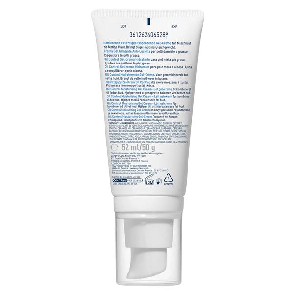 CeraVe Oil Control Moisturising Gel-Cream Ενυδατική Κρέμα για Λιπαρό Δέρμα 52 ml