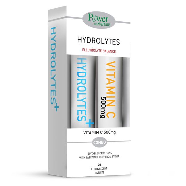 Power Health Hydrolytes 20 αναβράζοντα δισκία & Δώρο Βιταμίνη C 500mg 20 αναβράζοντα δισκία 1+1