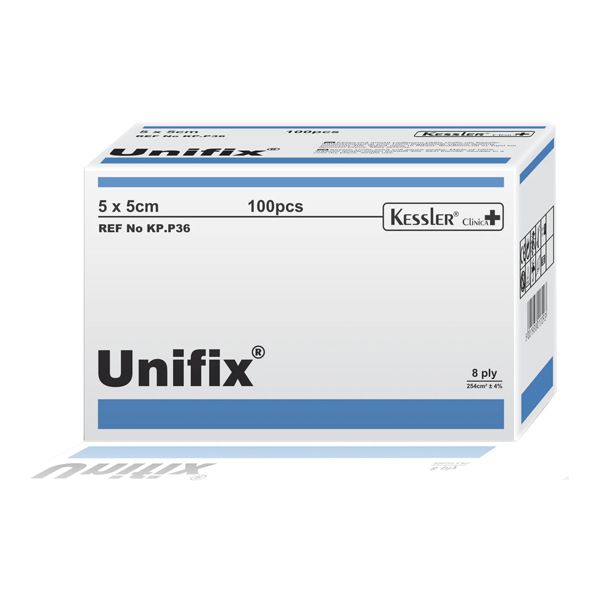 Kessler Unifix Αποστειρωμένες Γάζες 5cm x 5cm 100 τμχ