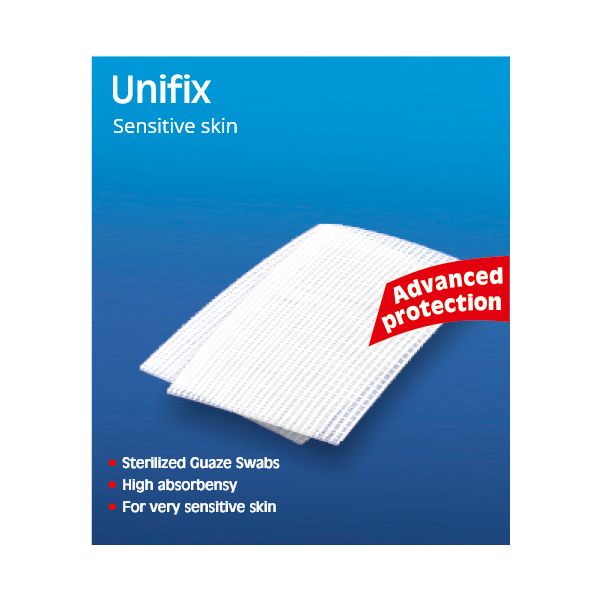 Kessler Unifix Αποστειρωμένες Γάζες 5cm x 5cm 100 τμχ