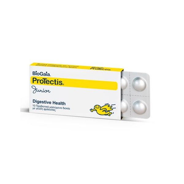 BioGaia Protectis Junior Προβιοτικά με Γεύση Φράουλα 10 μασώμενα δισκία