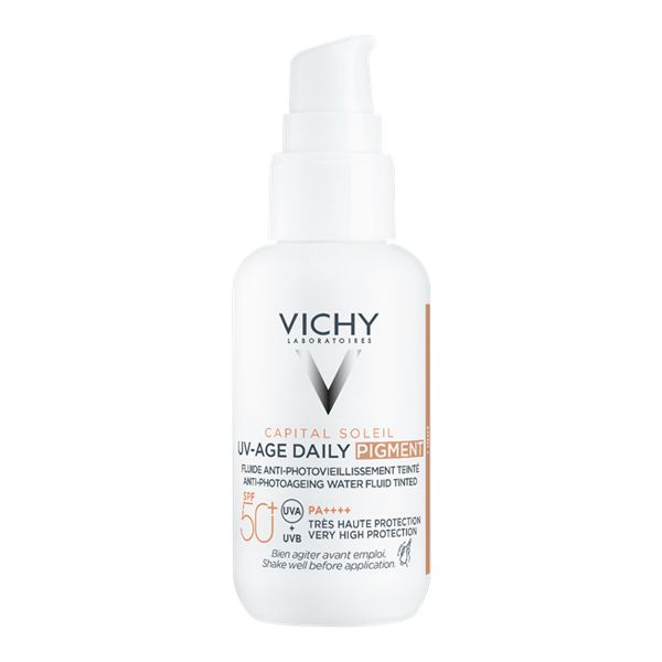 Vichy Capital Soleil UV-Age Daily Pigment Medium Λεπτόρρευστη Αντηλιακή Κρέμα Προσώπου με Χρώμα κατά της Φωτογήρανσης Spf50+ 80 ml