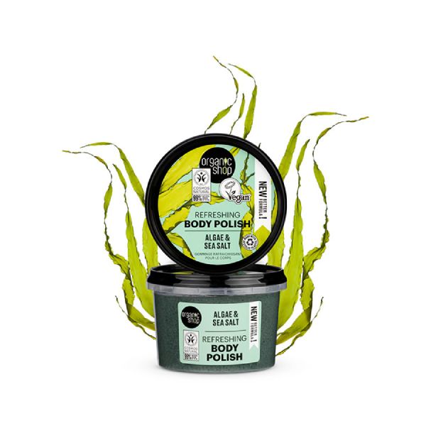 Organic Shop Body Polish Scrub Σώματος Αναζωογόνησης με Φύκια και Θαλασσινό Αλάτι 250 ml