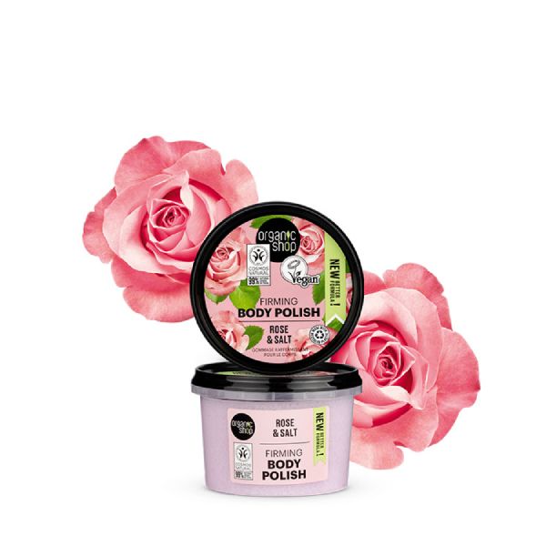 Organic Shop Body Polish Scrub Σώματος Σύσφιξης με Τριαντάφυλλο και Αλάτι 250 ml