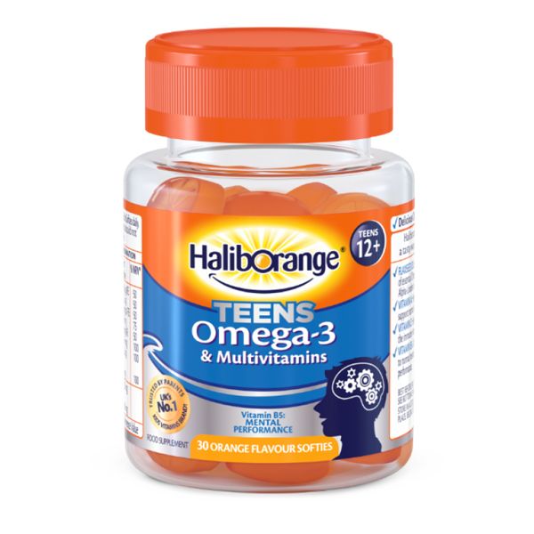 HalibOrange Teens Omega-3 & Multivitamins Συμπλήρωμα Διατροφής Πολυβιταμίνης με Ωμέγα-3 30 ζελεδάκια