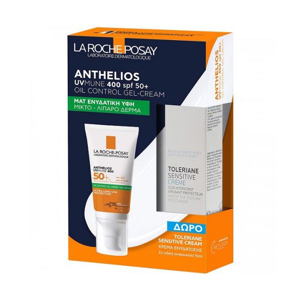 La Roche-Posay Set με Anthelios UVMUNE 400 Αντηλιακή Κρέμα Τζελ Προσώπου Spf50+ 50 ml και Δώρο Toleriane Sensitive Cream 15 ml
