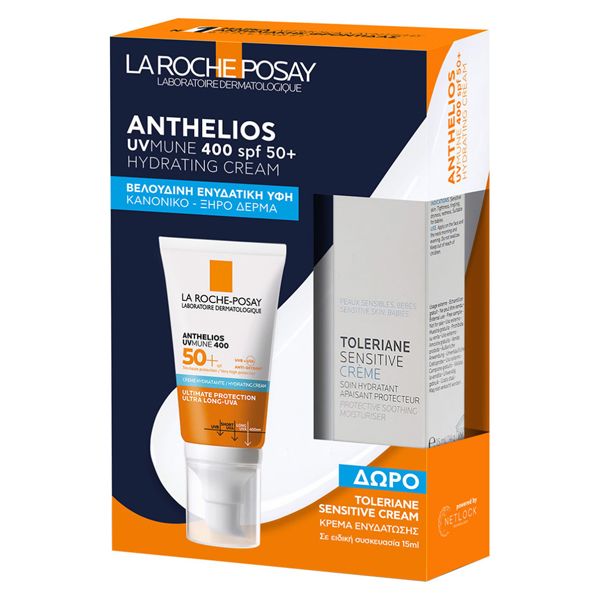La Roche-Posay Set με Anthelios UVMUNE 400 Αντηλιακή Ενυδατική Κρέμα με Άρωμα Spf50+ 50 ml και Δώρο Toleriane Sensitive Cream 15 ml