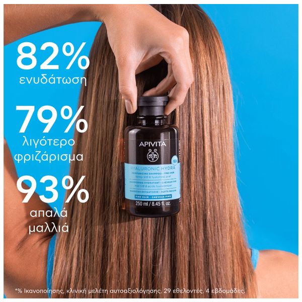 Apivita Hyaluronic Hydra Ενυδατικό Σαμπουάν για Λεπτά Μαλλιά 250 ml