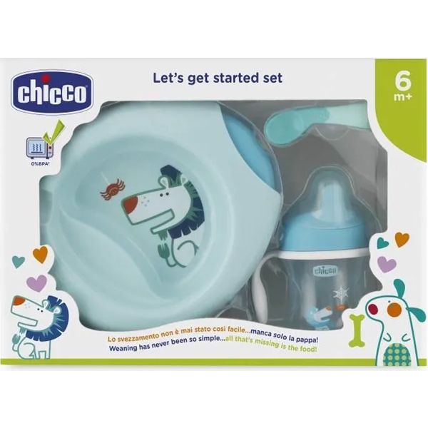 Chicco Σετ Φαγητού Let's Get Started Set Σιέλ 6m+