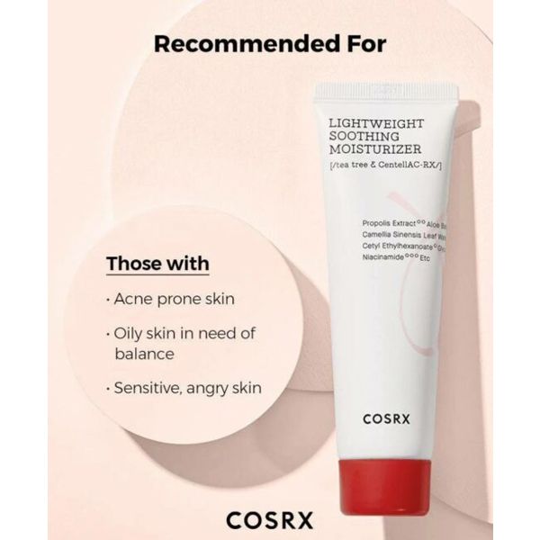 COSRX Soothing Moisturizer Λεπτόρρευστη Ενυδατική Κρέμα για Ακνεϊκές Επιδερμίδες 80 ml