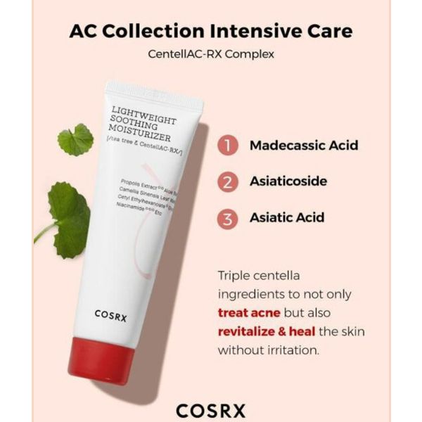 COSRX Soothing Moisturizer Λεπτόρρευστη Ενυδατική Κρέμα για Ακνεϊκές Επιδερμίδες 80 ml