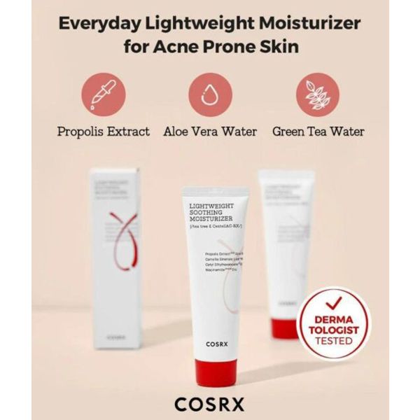 COSRX Soothing Moisturizer Λεπτόρρευστη Ενυδατική Κρέμα για Ακνεϊκές Επιδερμίδες 80 ml