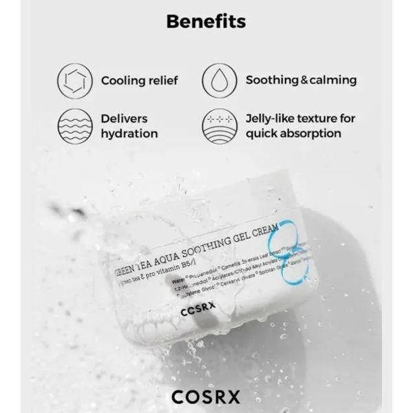 COSRX Green Tea Aqua Soothing Gel Cream Ενυδατική Κρέμα Τύπου Τζελ με Πράσινο Τσάι και Β5 50 ml