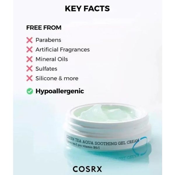 COSRX Green Tea Aqua Soothing Gel Cream Ενυδατική Κρέμα Τύπου Τζελ με Πράσινο Τσάι και Β5 50 ml