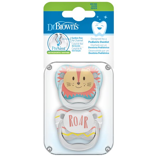 Dr. Brown's PreVent Ορθοδοντική Πιπίλα Σιλικόνης Boy 0-6m 2 τμχ