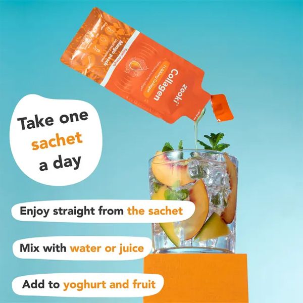 Zooki Collagen Mango-Peach Πόσιμο Κολλαγόνο 14 φακελάκια