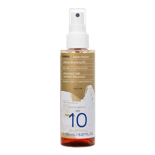 Korres Aegean Bronze Αντηλιακό Λάδι Μαυρίσματος Spf10 150 ml