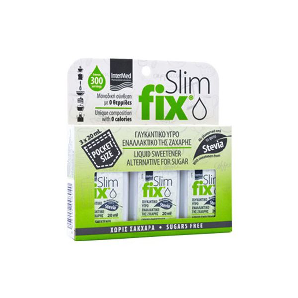 Slim Fix Υγρό Γλυκαντικό με Στέβια 3x20 ml