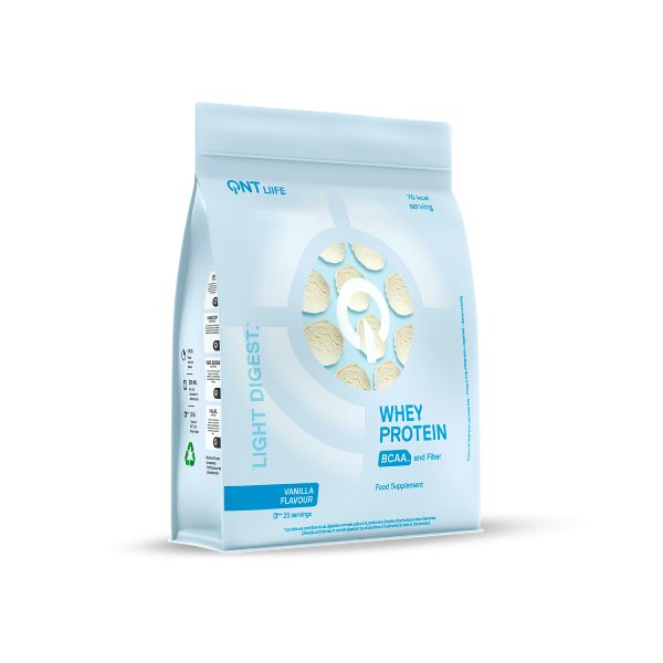 QNT Liife Whey Protein BCAA and Fiber Light Digest Πρωτεΐνη Ορού Γάλακτος και Φυτικές Ίνες με Γεύση Vanilla 500 gr
