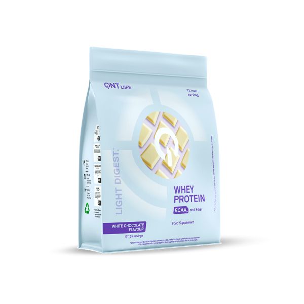 QNT Liife Whey Protein BCAA and Fiber Light Digest Πρωτεΐνη Ορού Γάλακτος και Φυτικές Ίνες με Γεύση White Chocolate 500 gr