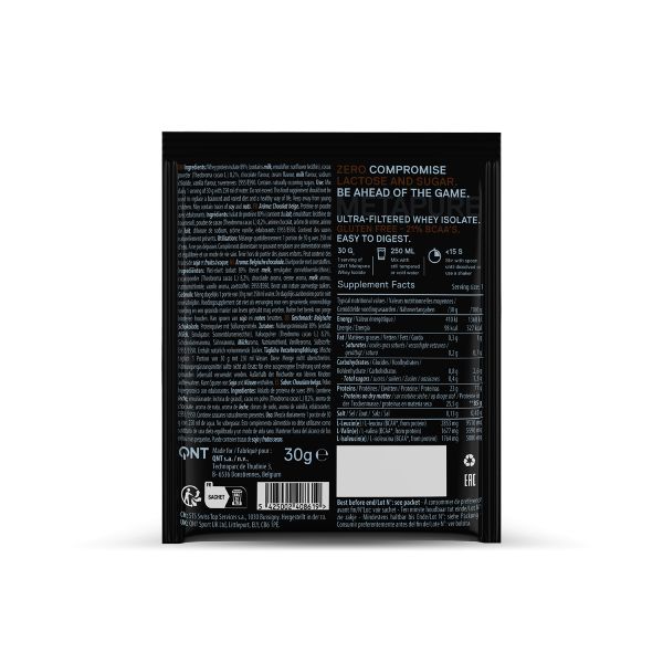 QNT Metapure Whey Isolate Zero Απομονωμένη Πρωτεΐνη Ορού Γάλακτος με Γεύση Belgian Chocolate 30 gr