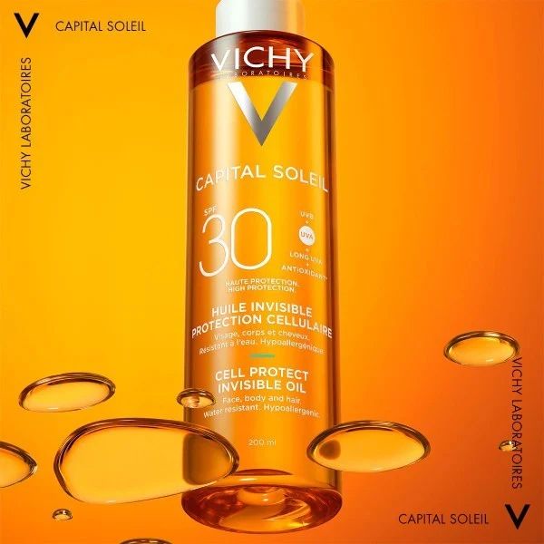 Vichy Capital Soleil Cell Protect Invisible Oil Αόρατο Λάδι Σώματος Spf30 200 ml