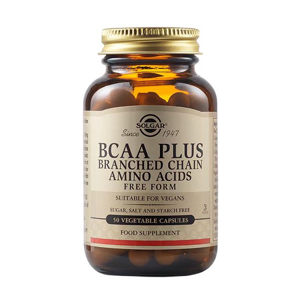 Solgar BCAA Plus Branched Chain Amino Acids Free Form 50 Φυτικές Κάψουλες