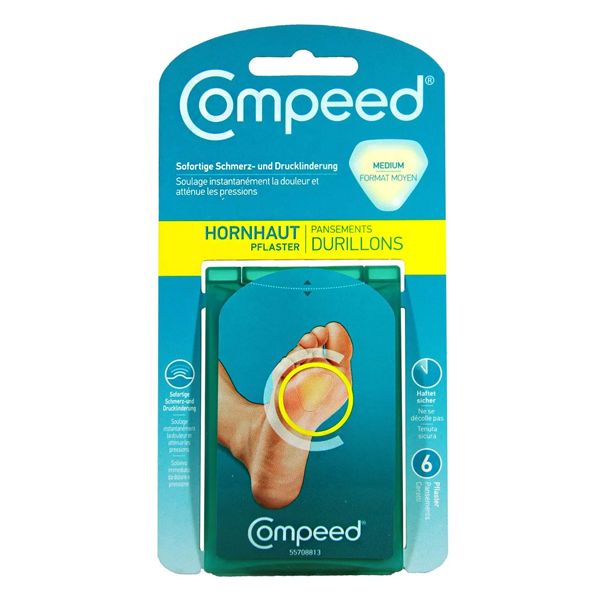 Compeed Επιθέματα για Σκληρύνσεις Κάτω από τα Πέλματα Μεσαία 6 τμχ