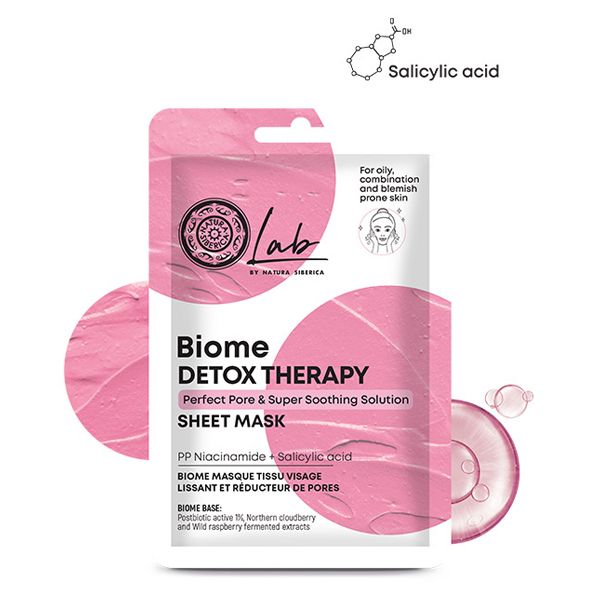 Natura Siberica Lab Biome Detox Therapy Sheet Mask Προσώπου Κατά των Ατελειών για Λιπαρό / Μεικτό Δέρμα 1 τμχ