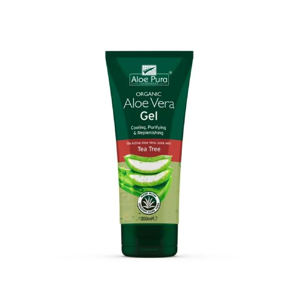 Optima Aloe Pura Organic Aloe Vera Gel με Tea Tree Δροσίζει και Αποκαθιστά την Ξηρή Επιδερμίδα 200 ml