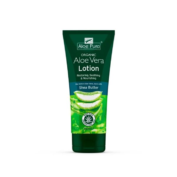 Optima Aloe Pura Organic Aloe Vera Lotion με Shea Butter για Επανόρθωση, Καταπράϋνση και Θρέψη 200 ml