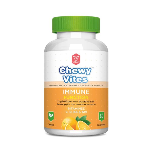 Chewy Vites Immune Function με Βιταμίνες C, D, B6 και B12 για το Ανοσοποιητικό Σύστημα 60 Ζελεδάκια Πορτοκάλι