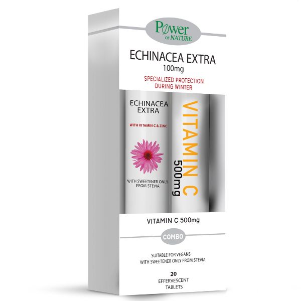 Power Health Echinacea Extra Τριπλή Προστασία Το Χειμώνα 24 Αναβράζοντα Δισκία & Δώρο Βιταμίνη C 500mg 20 Αναβράζοντα Δισκία