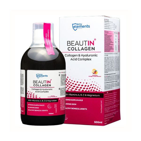 My Elements Beautin Collagen Κολλαγόνο και Υαλουρονικό Οξύ με Βιταμίνες A, B, C και Μαγνήσιο Γεύση Strawberry 500 ml