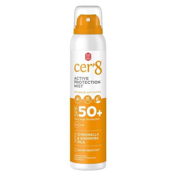 Cer'8 Active Protection Mist Αντηλιακό Υψηλής Προστασίας με Citronella & Andiroba Spf50+ 125 ml