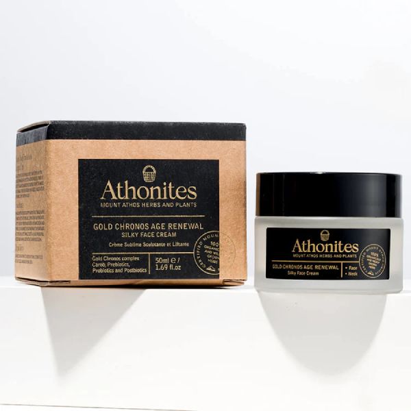 Athonites Gold Chronos Silky Κρέμα Προσώπου Ολικής Επανόρθωσης Ελαφριάς Υφής για Κανονικό/ Μεικτό Δέρμα 50 ml