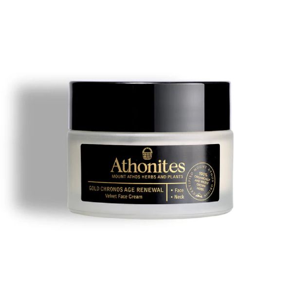 Athonites Gold Chronos Velvet Κρέμα Προσώπου Ολικής Επανόρθωσης Πλούσιας Υφής για Ξηρό/Πολύ Ξηρό Δέρμα 50 ml