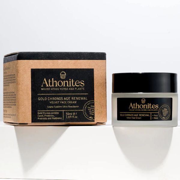 Athonites Gold Chronos Velvet Κρέμα Προσώπου Ολικής Επανόρθωσης Πλούσιας Υφής για Ξηρό/Πολύ Ξηρό Δέρμα 50 ml