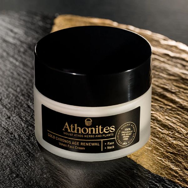 Athonites Gold Chronos Velvet Κρέμα Προσώπου Ολικής Επανόρθωσης Πλούσιας Υφής για Ξηρό/Πολύ Ξηρό Δέρμα 50 ml