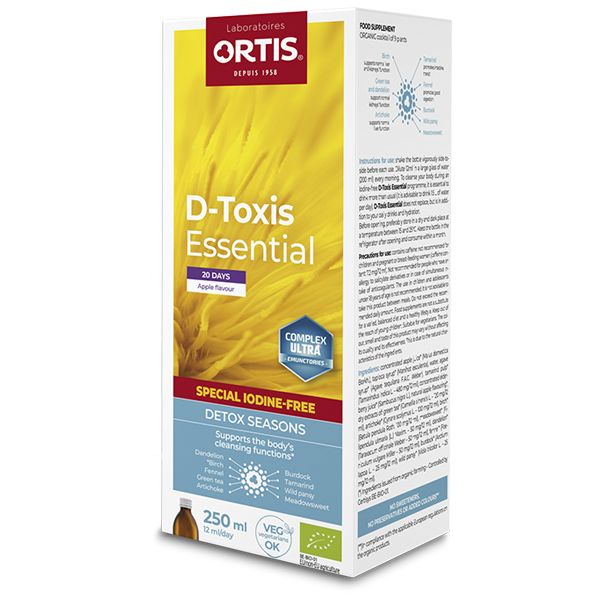 Ortis Detox Detoxine Συμπλήρωμα Διατροφής Χωρίς Ιώδιο με Γεύση Μήλο 250ml Πρόγραμμα 20 ημερών