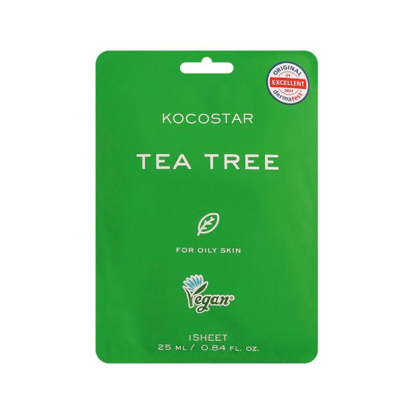 Kocostar Tea Tree Sheet Μάσκα Προσώπου για Λιπαρό Δέρμα 25 ml 1 τμχ