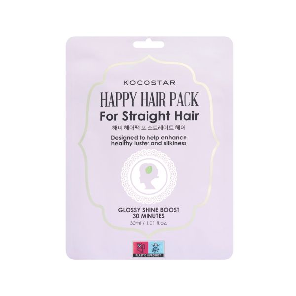 Kocostar Happy Hair Pack Μάσκα για Τόνωση και Λάμψη των Ίσιων Μαλλιών 30 ml 1 Σκουφάκι
